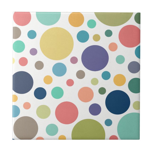 Bright Colorful Polka dots Kakelplatta (Framsidan)