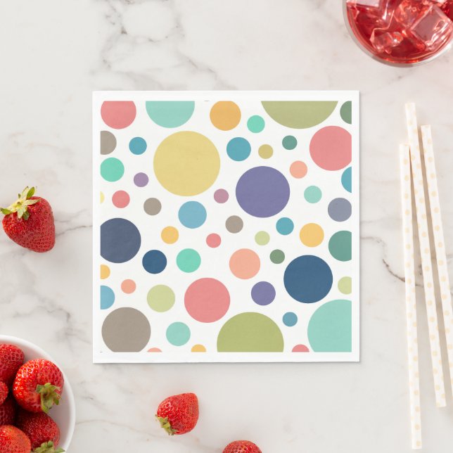 Bright Colorful Polka dots Pappersservett (Insitu)