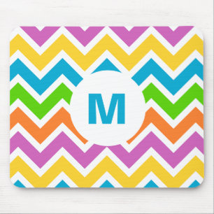 Bright Colorful Rainbow Chevron Monogram Musmatta