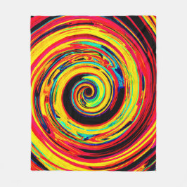 Bright Colorful Spiral Mönster Fleecefilt