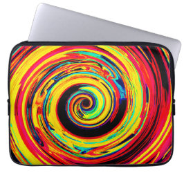 Bright Colorful Spiral Mönster Laptop Fodral