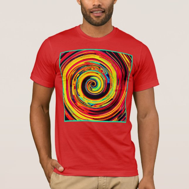 Bright Colorful Spiral Mönster T Shirt (Framsida)
