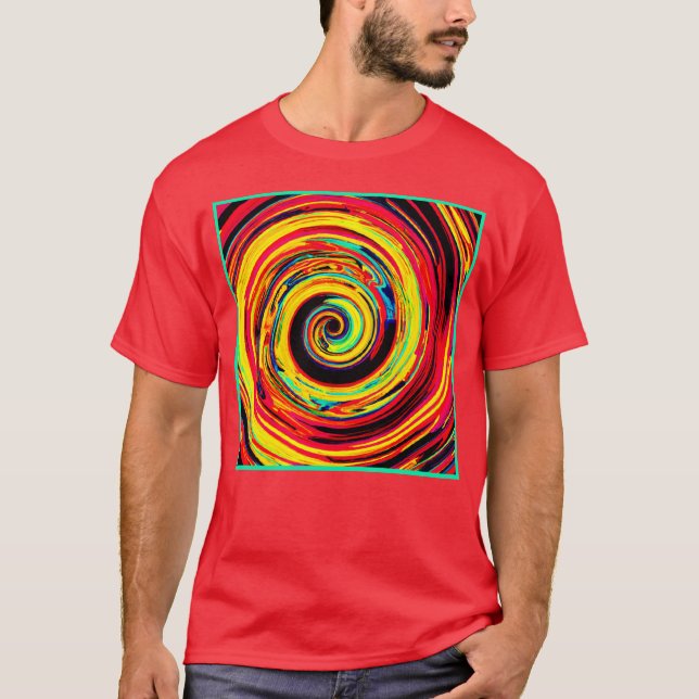 Bright Colorful Spiral Mönster T Shirt (Framsida)