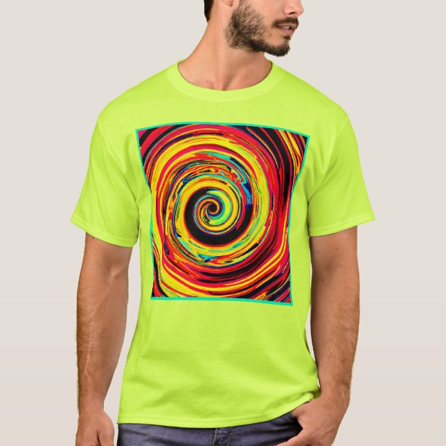 Bright Colorful Spiral Mönster T Shirt (Framsida)