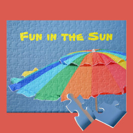 Bright Colorful Sunny Multi-Color Beach Umbrella Pussel
