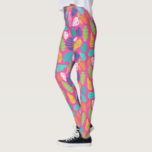 Bright Colorful Tropical Summer Löv Mönster Leggings