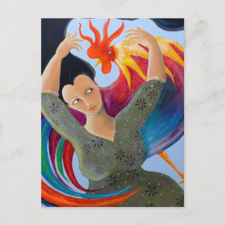 Bright Colorful Tupp och Dam. Vykort