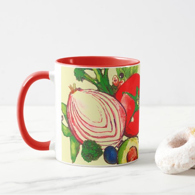 Bright Colors Vegetables Art  Mugg (Med munk)