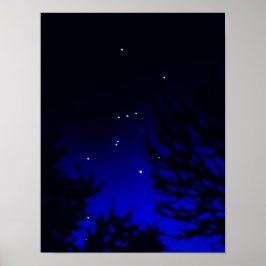 Bright Constellation of Orion with Betelgeuse Star Poster
