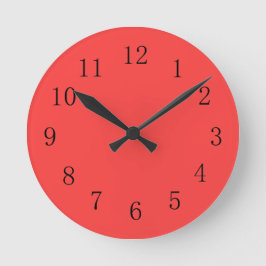 Bright Coral Red Kitchen-klocka Rund Klocka