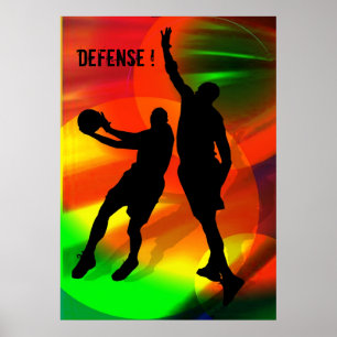 Bright Court Ljus och Basketball Duo Poster