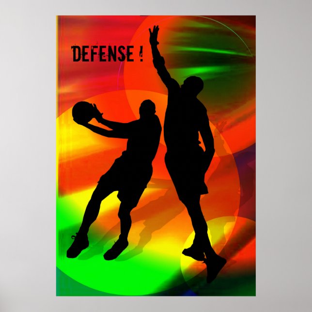 Bright Court Ljus och Basketball Duo Poster (Framsidan)