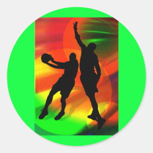 Bright Court Ljus och Basketball Duo Runt Klistermärke