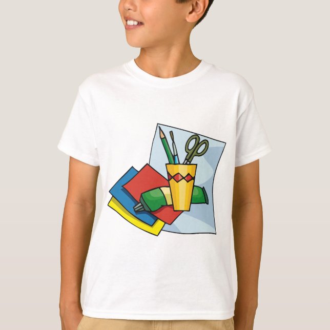 Bright Craft Supplies Colorful Art Tools T Shirt (Framsida)