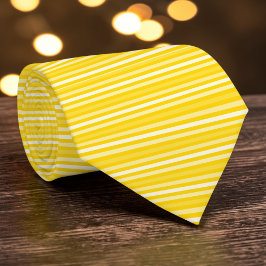 Bright Dark Yellow Color Stripes Necktie Slips