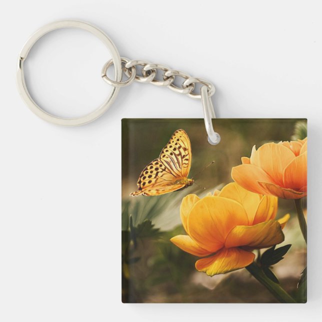 Bright Deep Gula blommor med Butterfly (Framsidan)