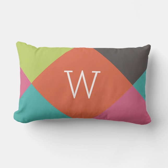 Bright Diamonds Monogram Lumbarkudde (Framsida)