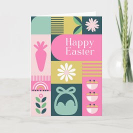 Bright Different Colours Easter Card Kort
