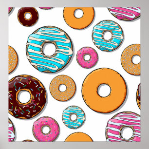 Bright Donut Whimsical Mönster Poster