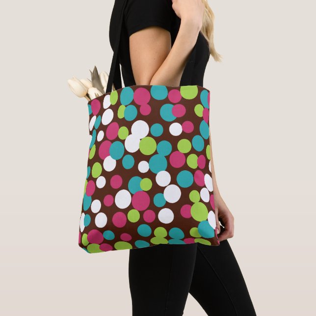 Bright Dots Travel Summer Beach Bag Tote Tygkasse (Närbild)
