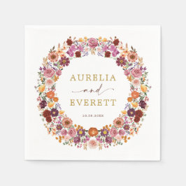 Bright Fall WildblommGarden Wandesen Bröllop Pappersservett