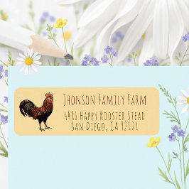 Bright Family Farm Rooster Return Address Labels Returadress Etikett