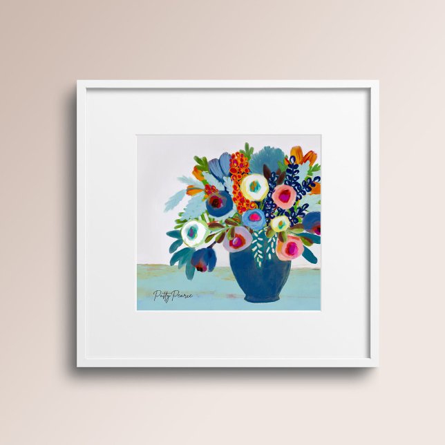 Bright Färg Flowers i Vas Poster (Skapare uppladdad)