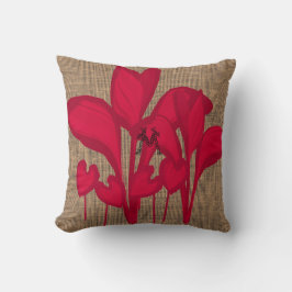 Bright Färg Pop Banana Foliage Rustic Canvas Kudde