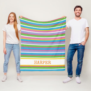 Bright Färg Rand NAMN Modern Preppy Roligt Hip Fleecefilt
