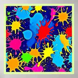 Bright Färg Splatter Poster