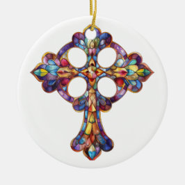 BRIGHT FÄRGAD STAINED GLASS KOR JULGRANSPRYDNAD KERAMIK