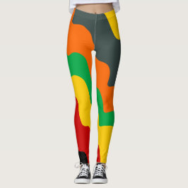 Bright färgad vågigt havets vinkara övertoning leggings