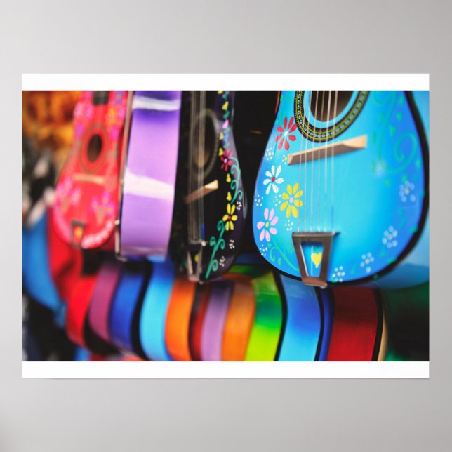 Bright Festive Musical Guitars Poster (Framsidan)