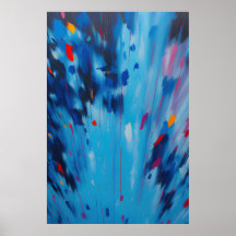Bright Fireworks Abstrakt Art Poster