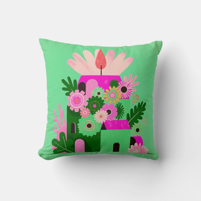 Bright Floral Accent Pillow Kudde (Framsida)