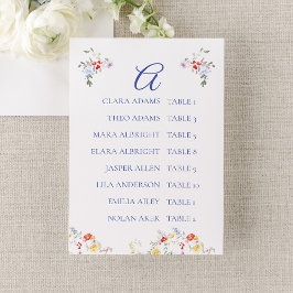 Bright Floral Border Wedding Seating Charts     Bordsnummer
