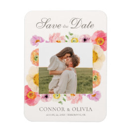 Bright Floral Save the Date Magnet