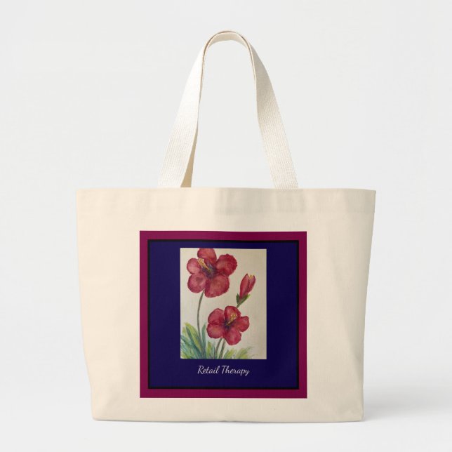 Bright Flower Tote Bag Jumbo Tygkasse (Framsidan)