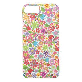 Bright Flowers Mönster iPhone 7 Fodral