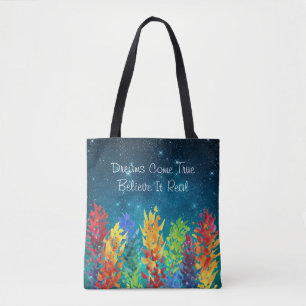 Bright Flowers Starry Night Dreams Kom True Tygkasse