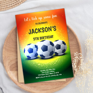 Bright Football Party Theme Inbjudningar