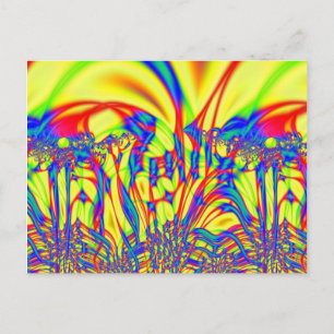 Bright Fractal Art Vykort