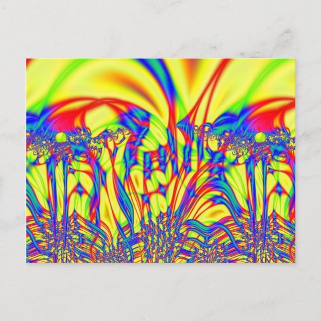 Bright Fractal Art Vykort (Framsida)
