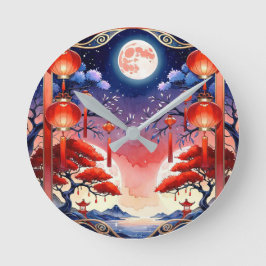 Bright Full Moon Rund Klocka