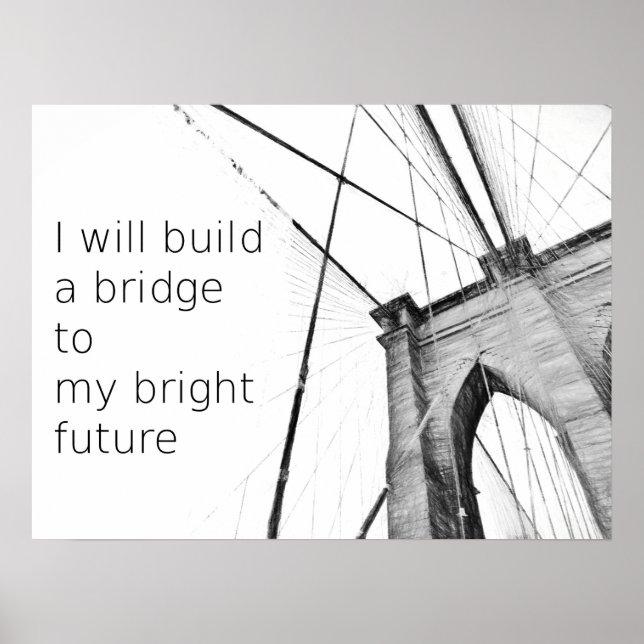 Bright Future Broklyn Bridge-design Poster (Framsidan)