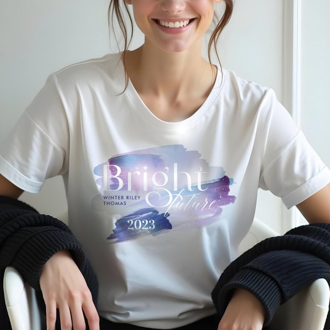 Bright Future Starry Iridescent Pastel Studenten T Shirt (Bright Future Starry Iridescent Pastel Graduation Tri-Blend Shirt)