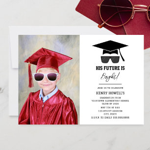 Bright Future Sunglasses Boy Photo Studenten Inbjudningar