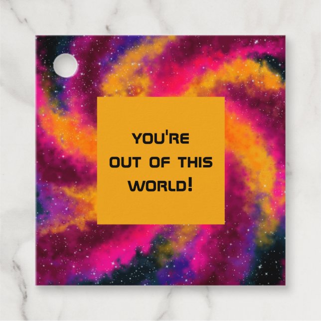 Bright Galaxy "Du är ur världen" Gåvor Etiketter (Framsida)