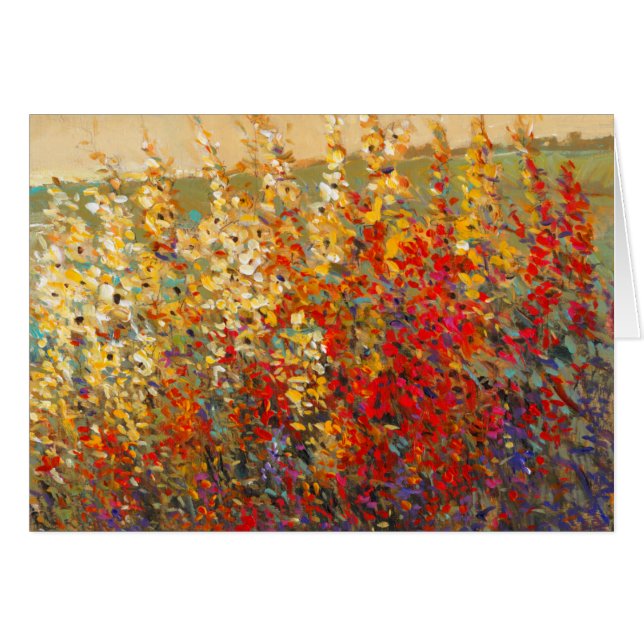 Bright Garden Mural of Vår Wildblommor Hälsningskort (Framsidan Horizontal)