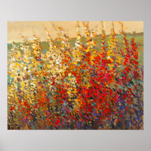 Bright Garden Mural of Vår Wildblommor Poster